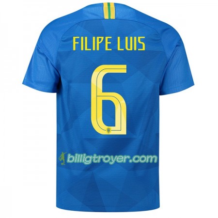 Billige Fotballdrakter Brasil Filipe Luis 6 VM 2018 Bortedraktsett